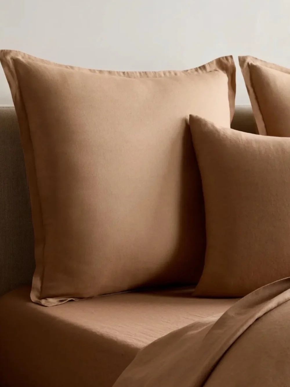 European Linen Euro Sham Latte Brown